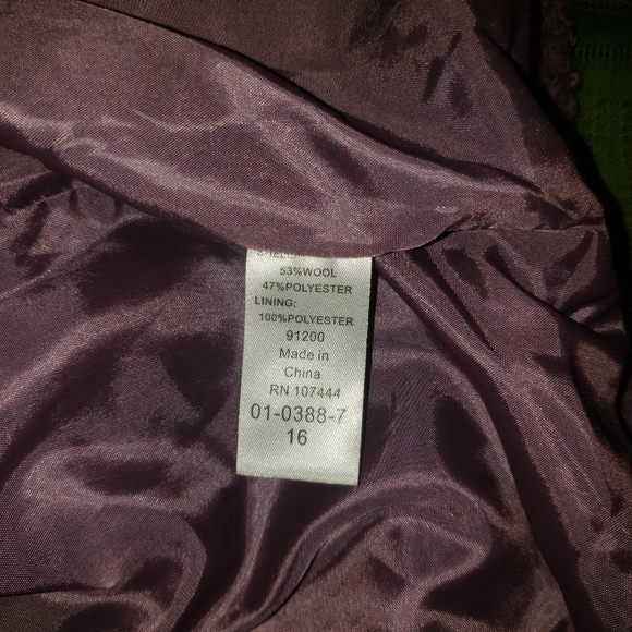 Jessica London Vintage Wool Purple Coat, Size 16 - Picture 4 of 5
